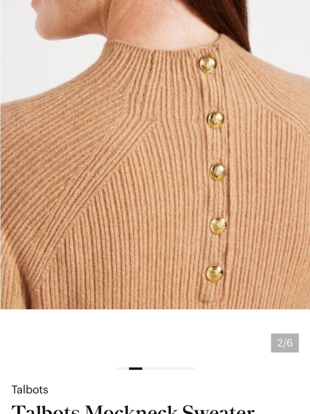 Talbots Warm Brown Long Sleeve Knit lightweight Stretchy Soft Sweater Dress - Picture 4 of 4